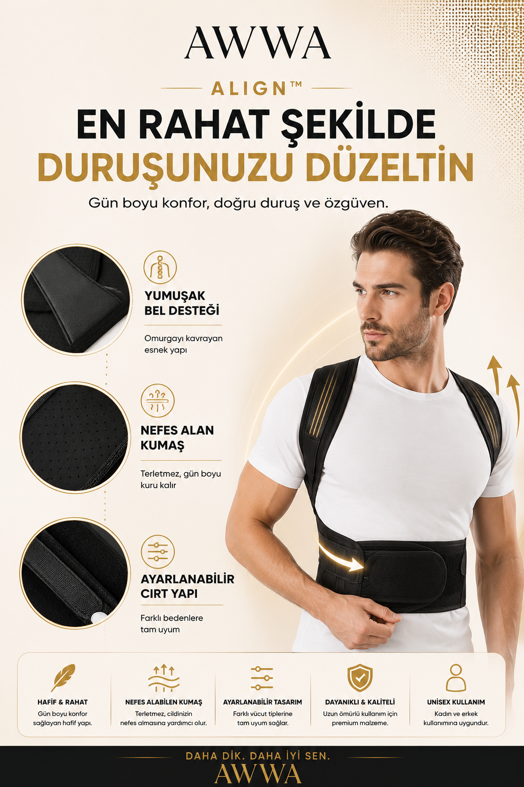 AWWA ALIGN™ — Postür Düzeltici Korse