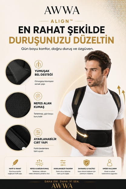 AWWA ALIGN™ — Postür Düzeltici Korse